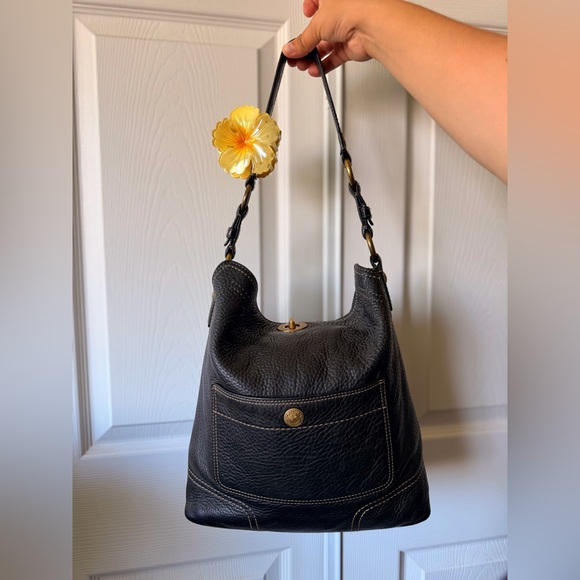 Coach Handbags - Coach Chelsea Mini-Medium Black Pebbled Leather Bag